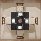 Square Dining Table Pure Black For 2-4 People