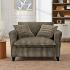 Modular Corduroy Accent Chair Brown Ergonomic Single Sofa