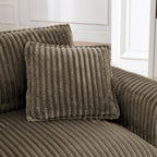 Modular Corduroy Accent Chair Brown Ergonomic Single Sofa