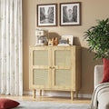 Boho Rattan Sideboard 2 Magnetic Doors Storage