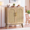 Rattan Sideboard Arched Doors Storage Cabinet Natural