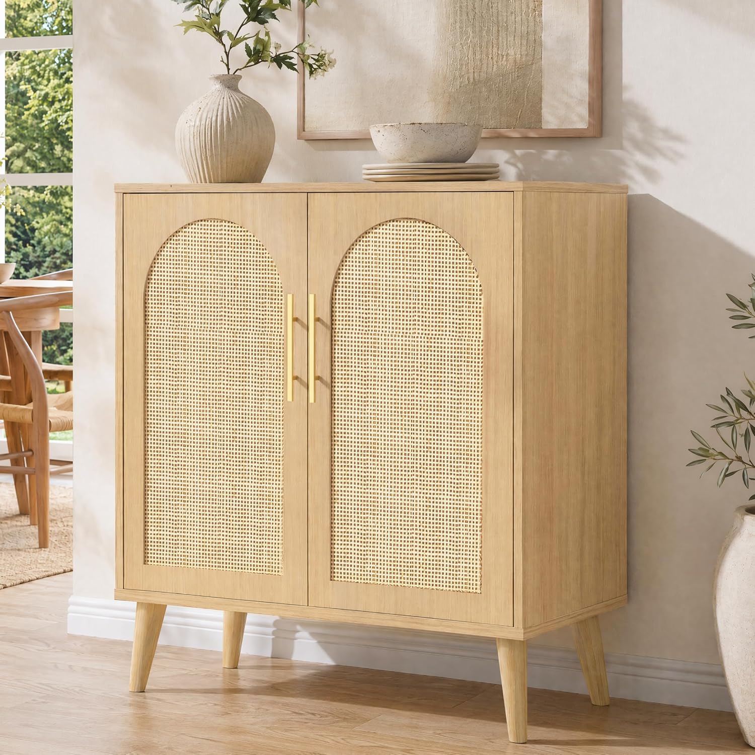 Rattan Cabinet 2 Doors Adjustable Shelf