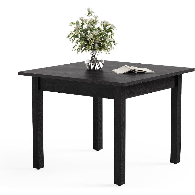 39" Square Dining Table Black For 4 People