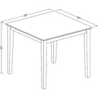 Square Dining Table Rubberwood Antique Walnut 36"